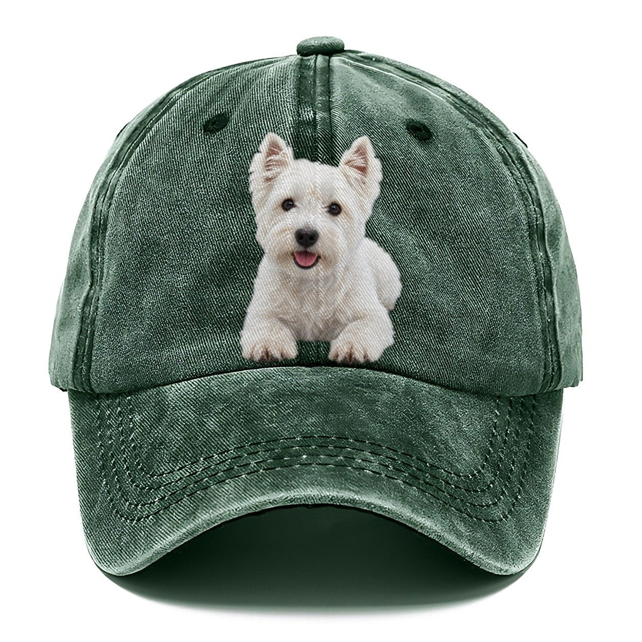 West Highland White Terrier Westie Lying Down Top Breeds Classic Cap – Forest Mist