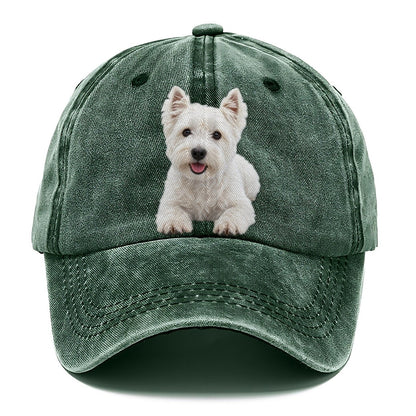 West Highland White Terrier Westie Lying Down Top Breeds Classic Cap – Forest Mist