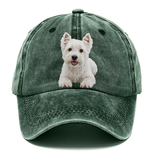West Highland White Terrier Westie Lying Down Top Breeds Classic Cap – Forest Mist