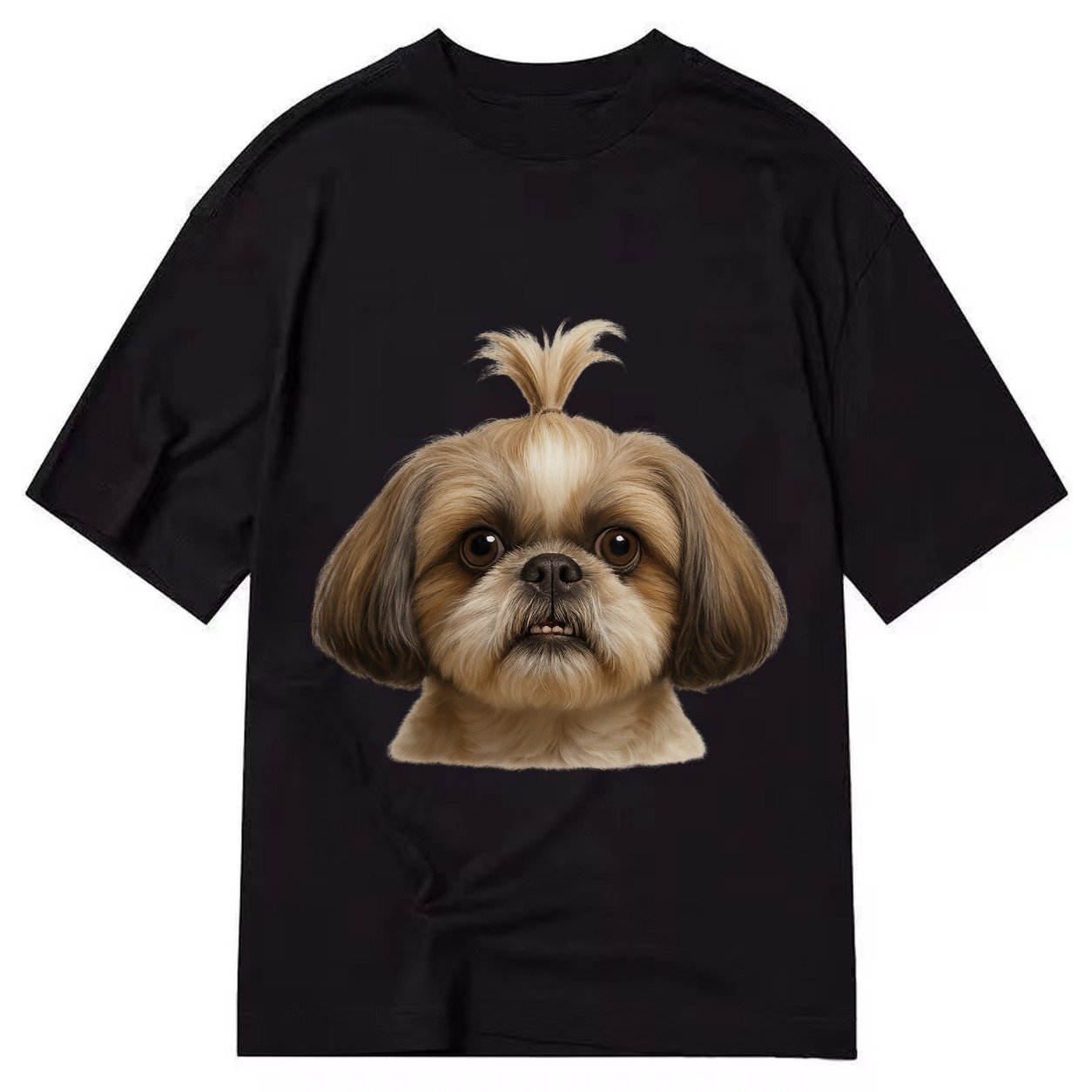 Shih Tzu Underbite Large Eyes Hair In Topknot Imperial Beari Classic T-shirt – Black