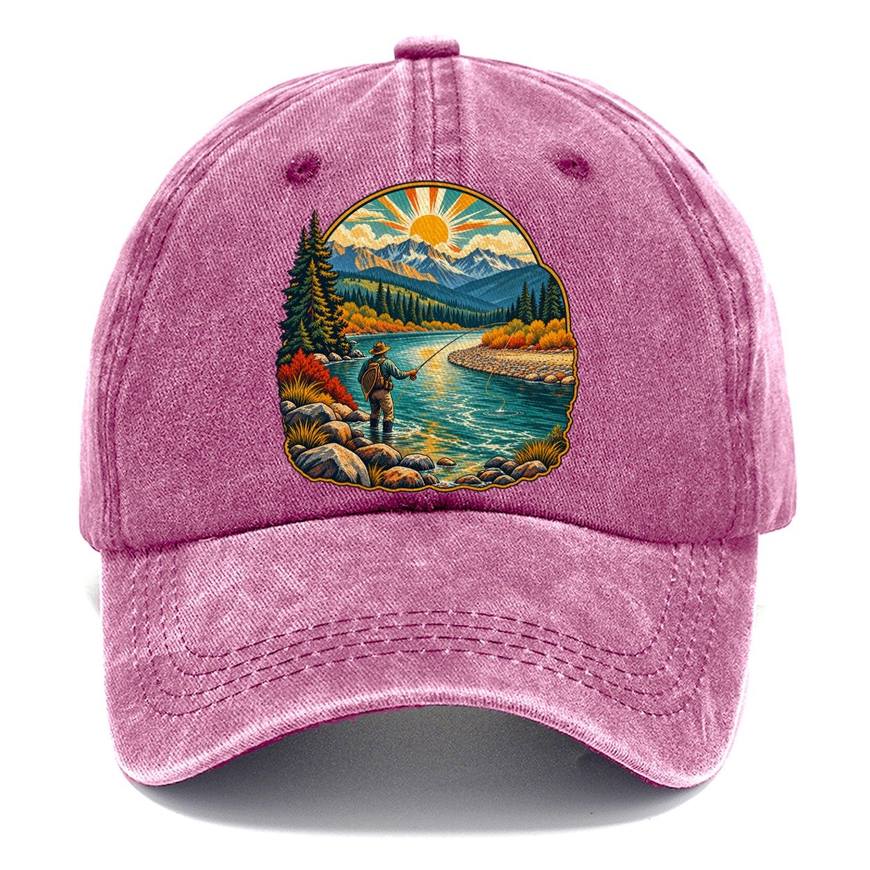 River Bend Fly Water Fishing Club Classic Cap – Dusty Rose