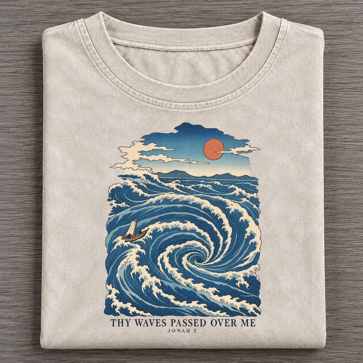 Thy Waves Passed Over Me The Great Deep Vintage T-shirt – Off White
