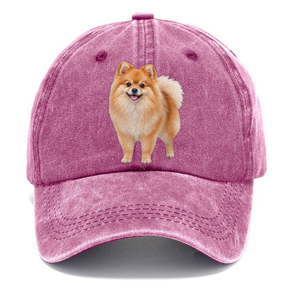 Pomeranian Standing Top Breeds Classic Cap – Dusty Rose
