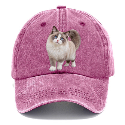 Ragdoll Standing Three Quarter Realistic Cat Portrait Classic Cap – Dusty Rose