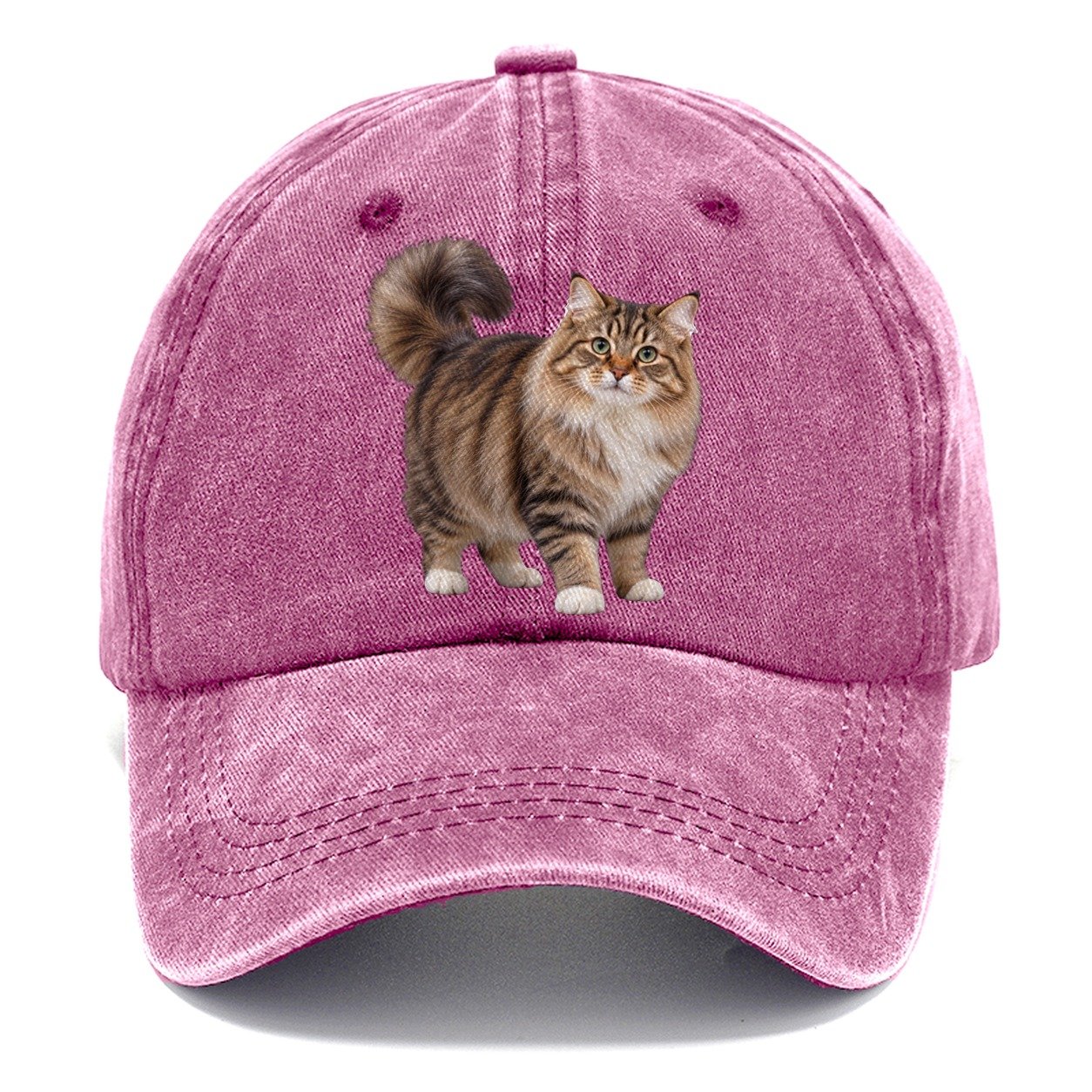 Siberian Standing Three Quarter Realistic Cat Portrait Classic Cap – Dusty Rose