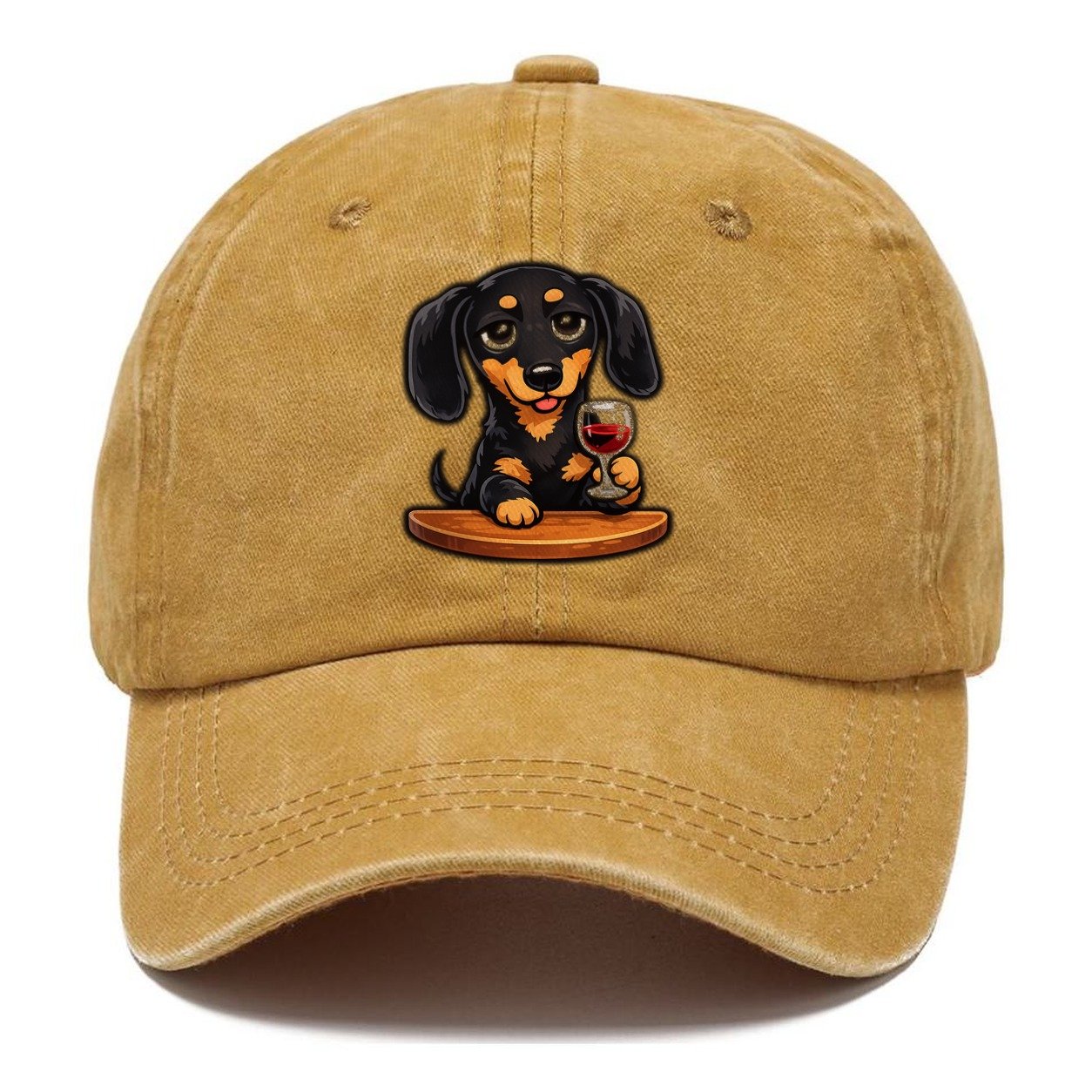 Dachshund Wine Time Classic Cap – Golden Harvest