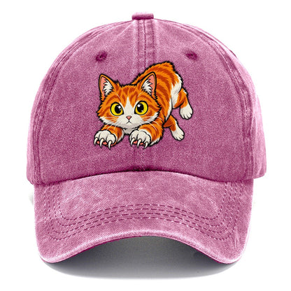 Manx Hopping Peeking Cats Classic Cap – Dusty Rose