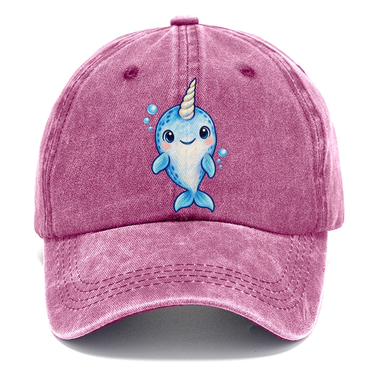 Narwhal Front Tusk Hello Sea Sprite Classic Cap – Dusty Rose
