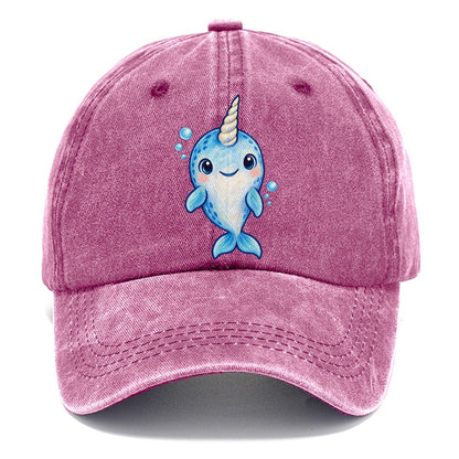Narwhal Front Tusk Hello Sea Sprite Classic Cap – Dusty Rose