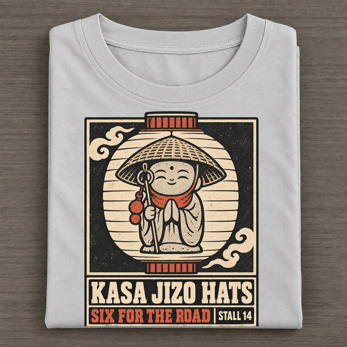Kasa Jizo Hats Yokai Night Market Classic T-shirt – Grey