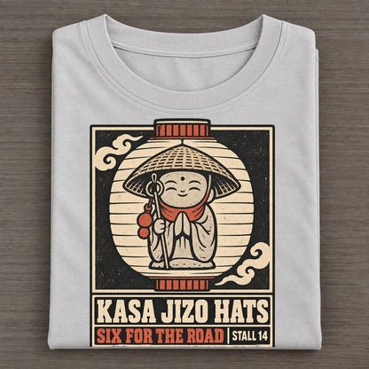 Kasa Jizo Hats Yokai Night Market Classic T-shirt – Grey