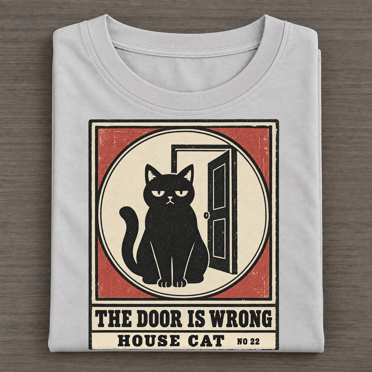 The Door Is Wrong Neko Says No Classic T-shirt – Grey
