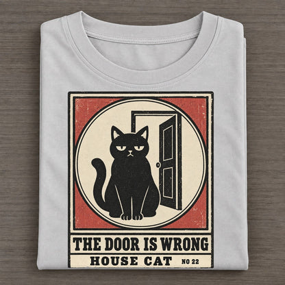 The Door Is Wrong Neko Says No Classic T-shirt – Grey