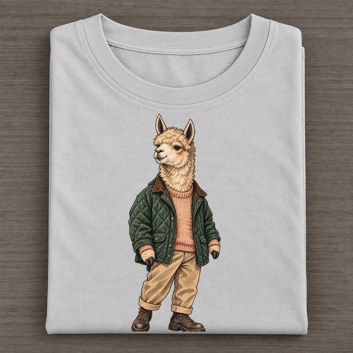Alpaca Wardrobe Portrait Wild Wardrobe Portraits Classic T-shirt – Grey