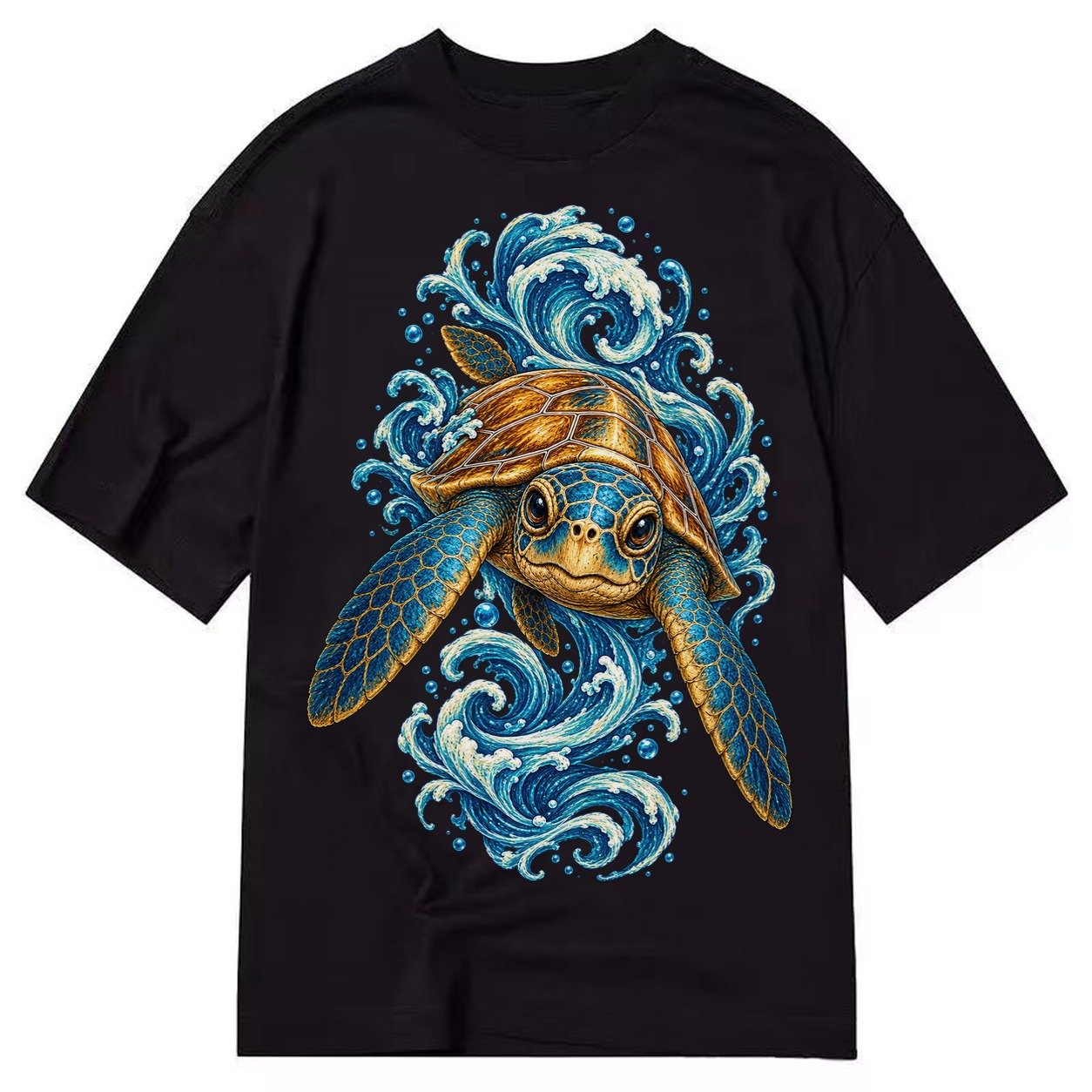 Ornate Sea Turtle Classic T-shirt – Black