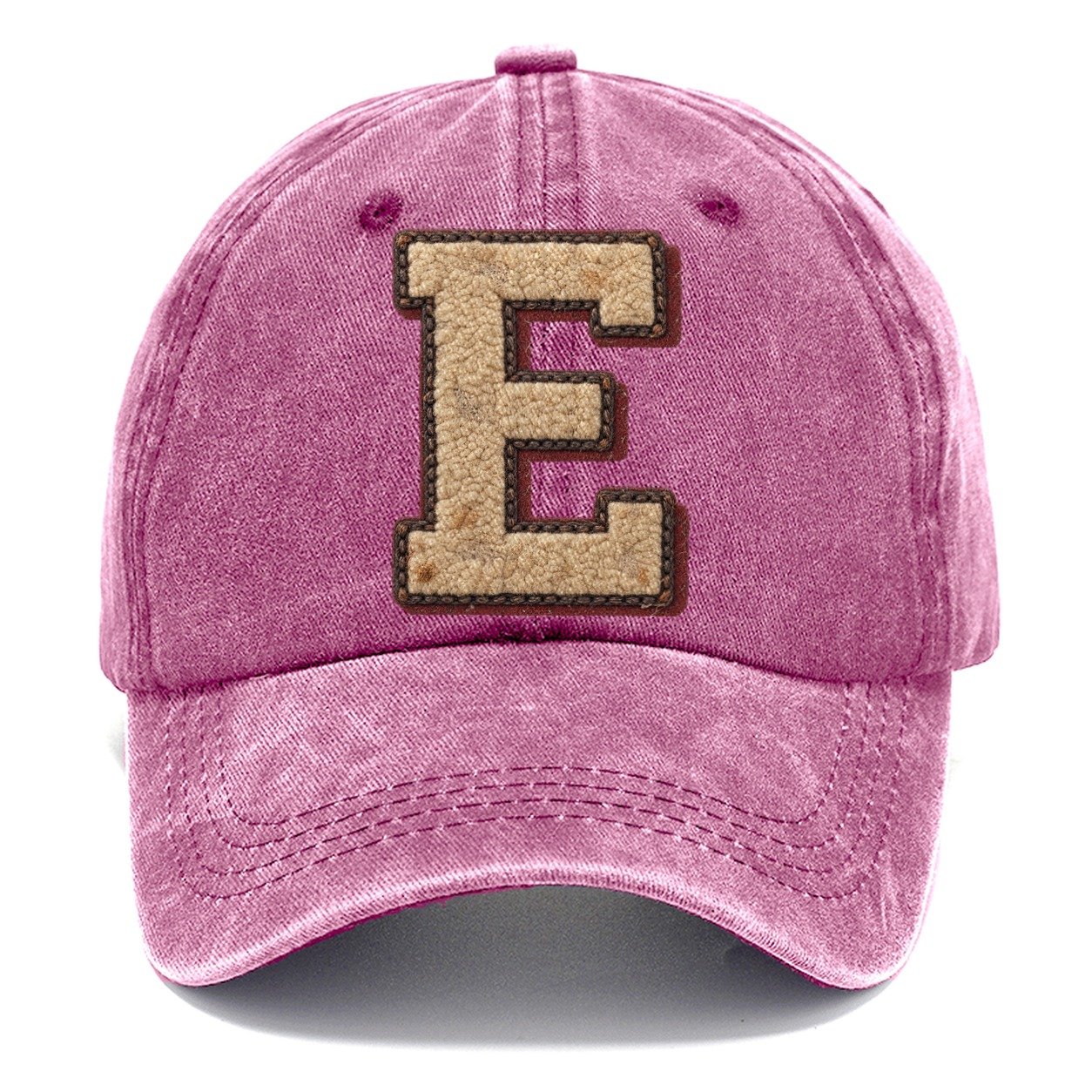 Varsity Chenille E Monogram Classic Cap – Dusty Rose