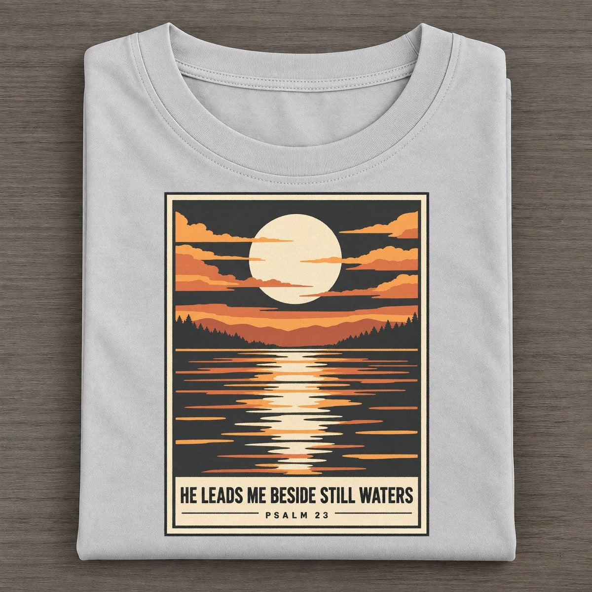 He Leads Me Beside Given Light Classic T-shirt – Grey