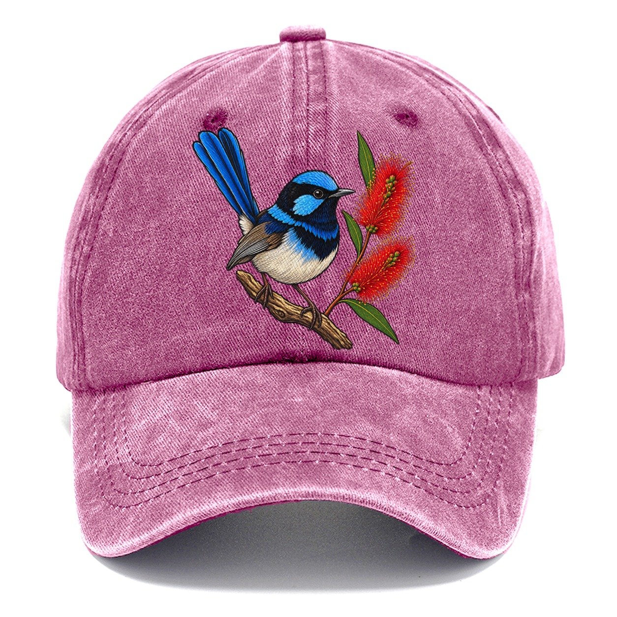 Superb Fairywren And Bottlebrush Australia Cultural Icons Classic Cap – Dusty Rose