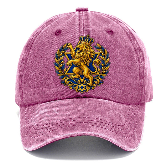 Lion Of Judah Heraldic Judaism Heritage Classic Cap – Dusty Rose