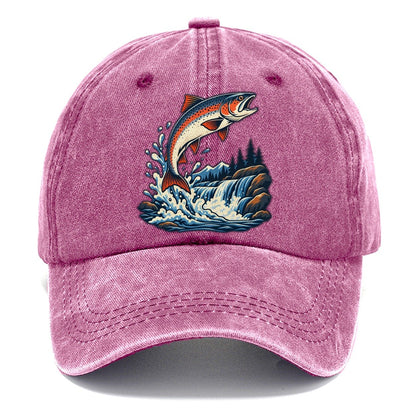Salmon Leap Arc Fishing Elegant Classic Cap – Dusty Rose