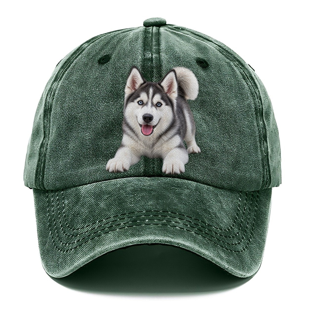 Siberian Husky Play Bow Top Breeds Classic Cap – Forest Mist