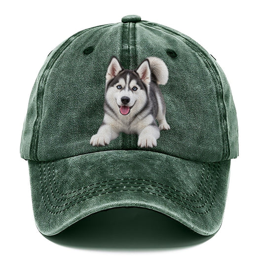 Siberian Husky Play Bow Top Breeds Classic Cap – Forest Mist