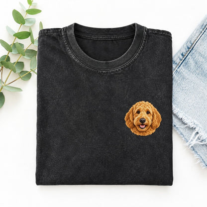 Goldendoodle Left Chest Vintage T-shirt – Black