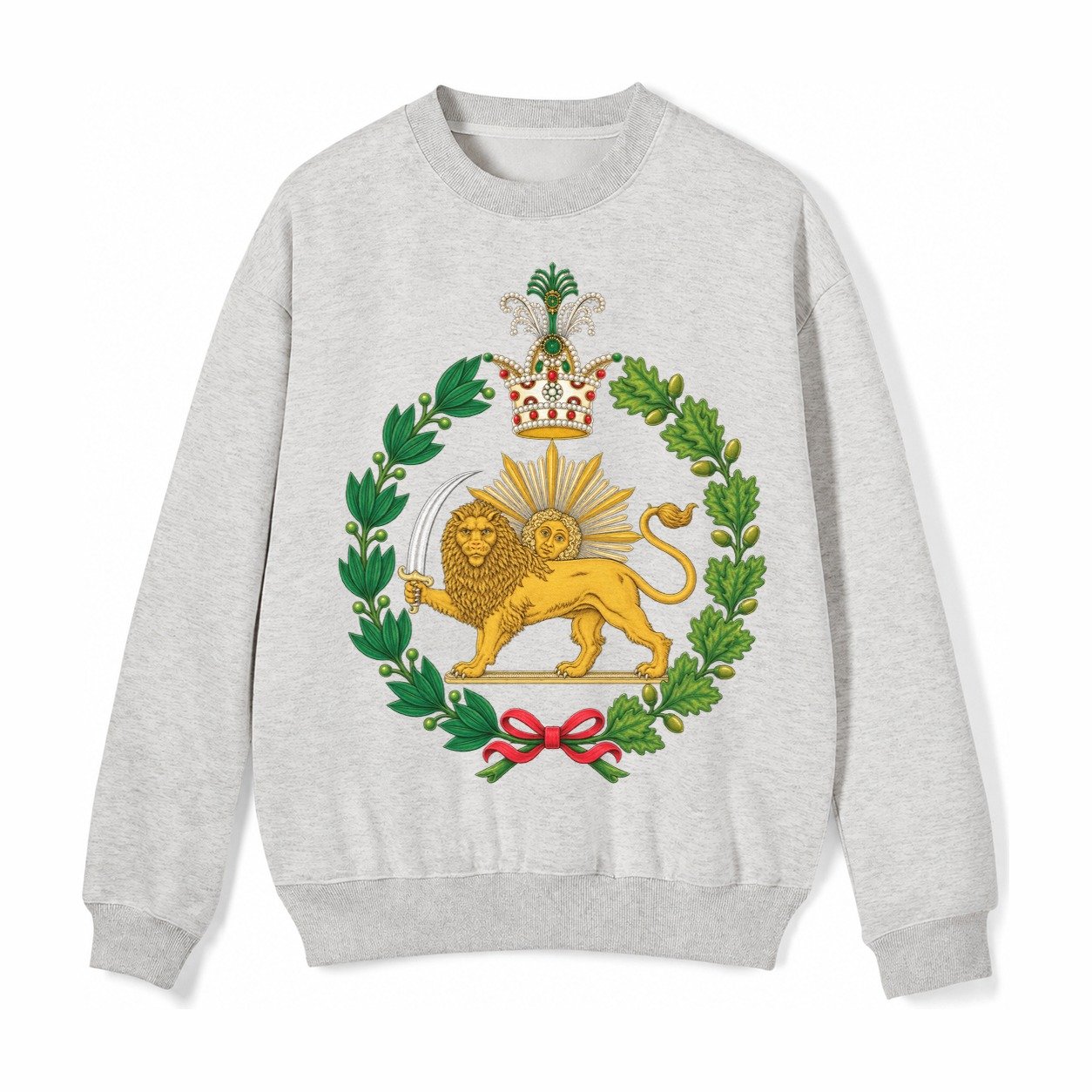 Iran Lion Fleece Sweatshirt – Light Gray