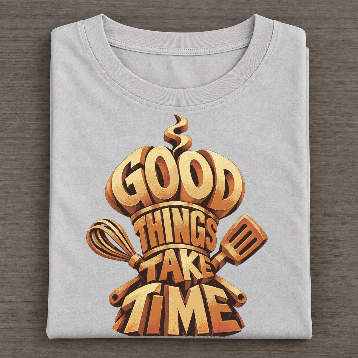 Chef Hat Steam Letter Sculpture Classic T-shirt – Grey