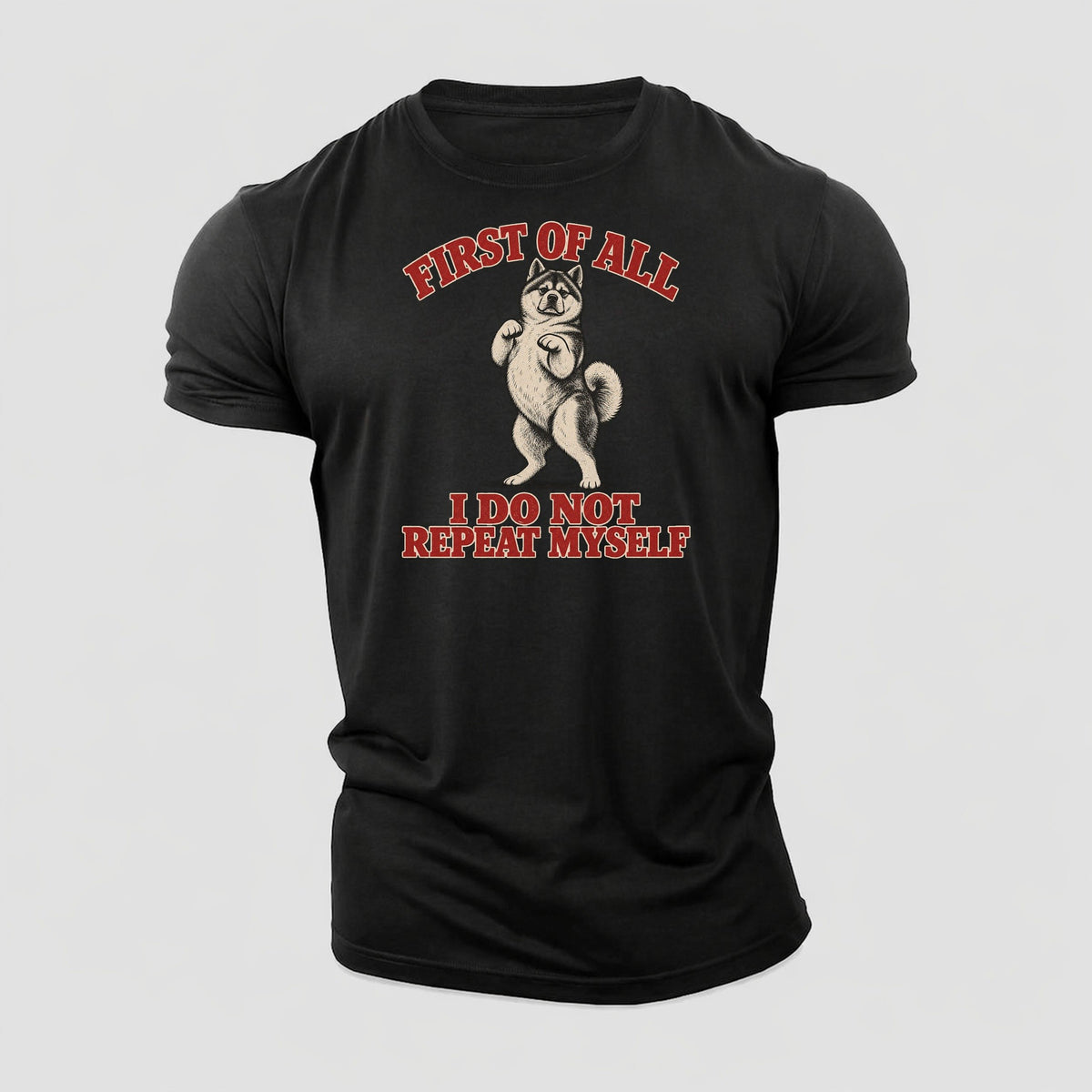 Akita Dog Declarations Cotton T-Shirt – Black