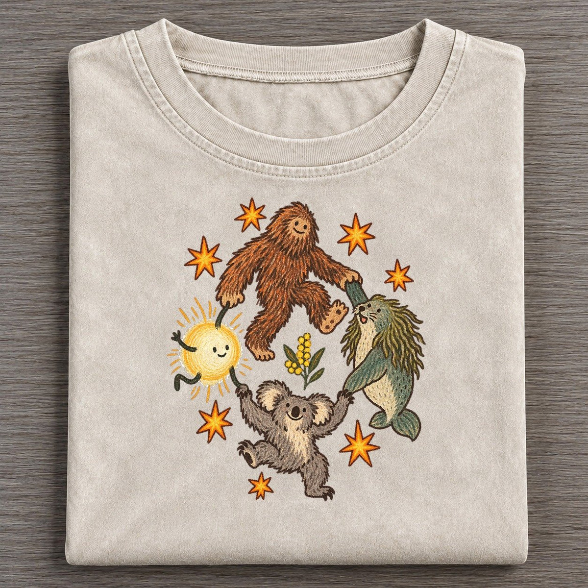 Outback Stomp Cryptid Hoedown Vintage T-shirt – Off White