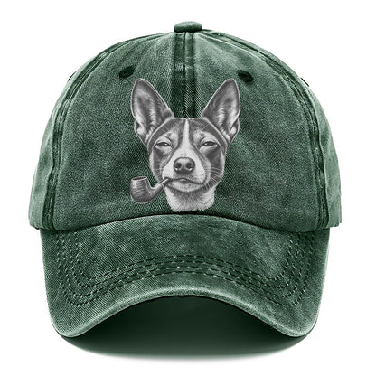 Basenji A Classic Tobacco Pipe Smoking Dogs Smoking Dogs Portraits Classic Cap – Forest Mist