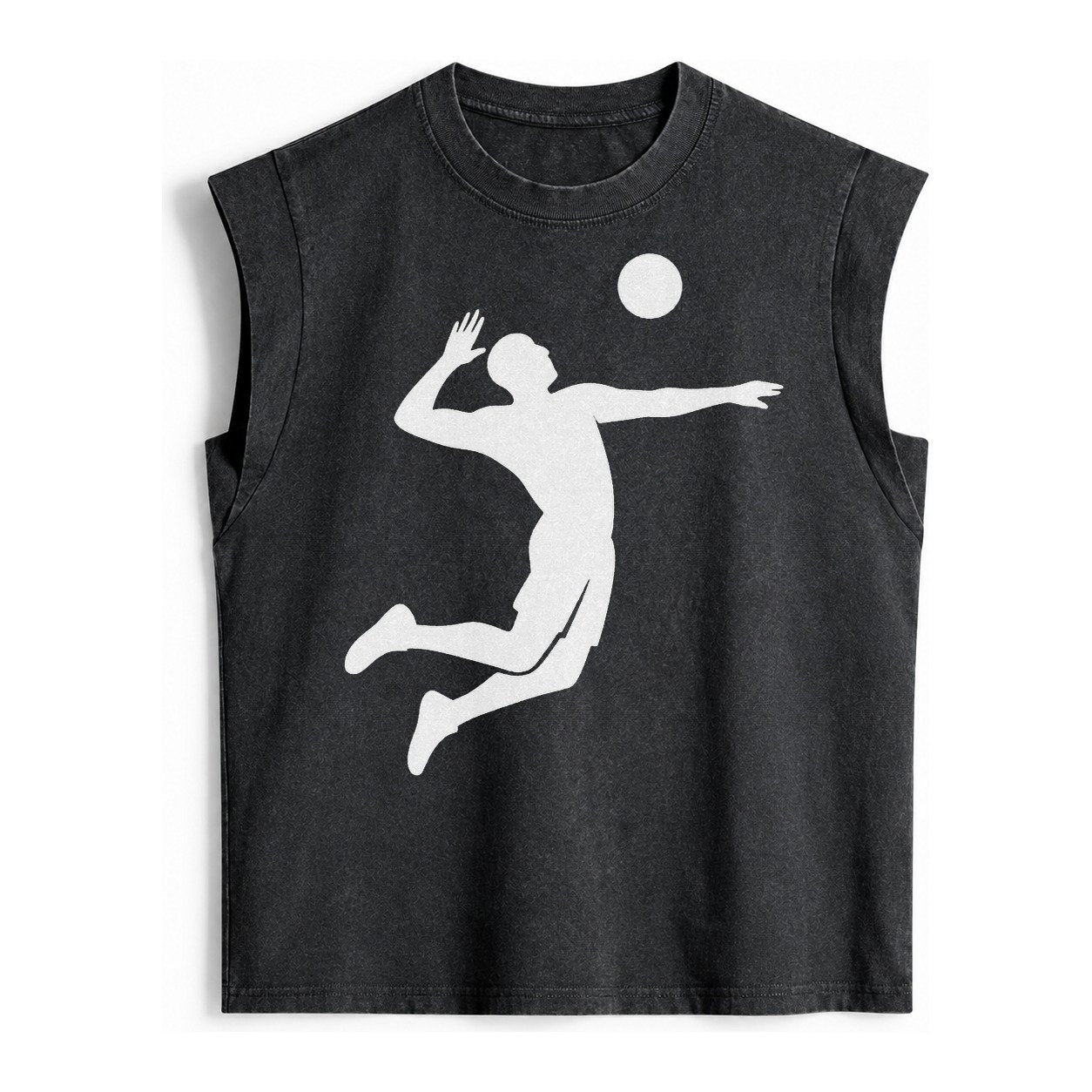 Volleyball Spike Vintage Washed Tank – Black