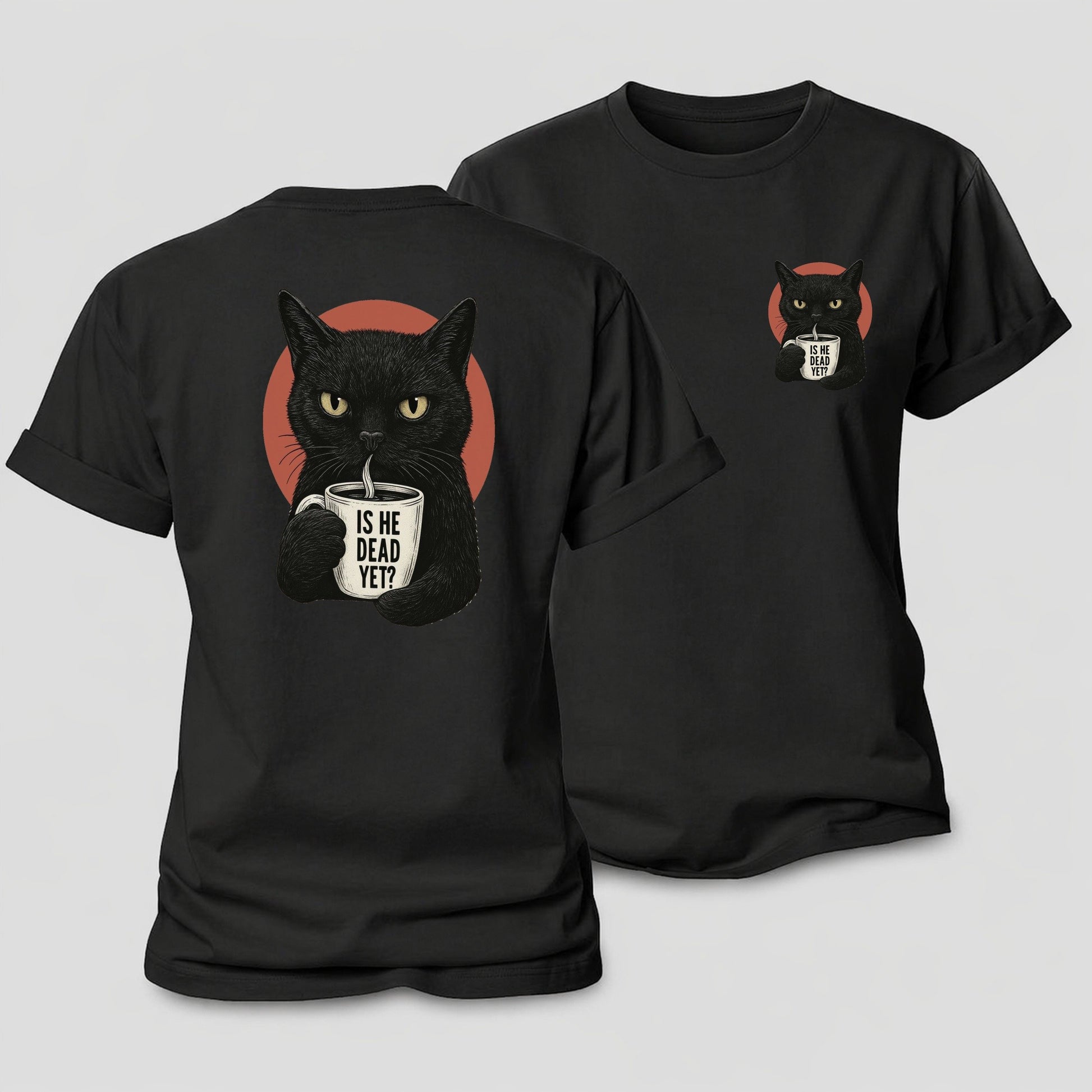 Is He Dead Yet Cat Women's Cotton T-Shirt – Black