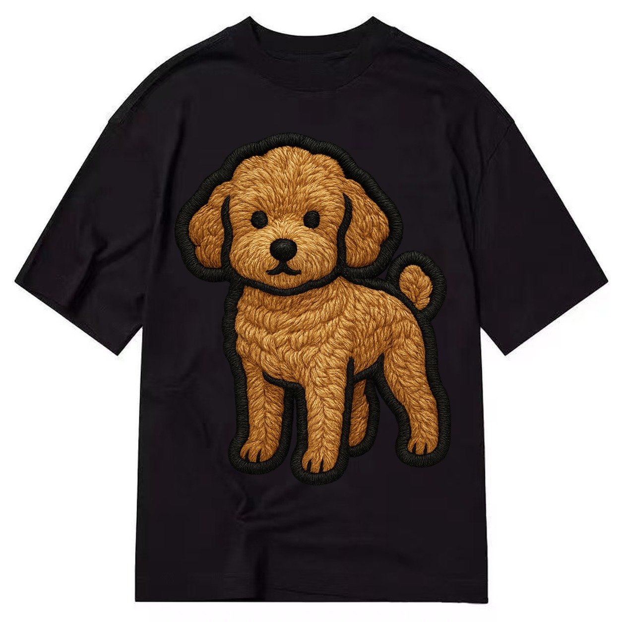 Toy Poodle Trendy Miniature Design With Thick Black Outline Classic T-shirt – Black