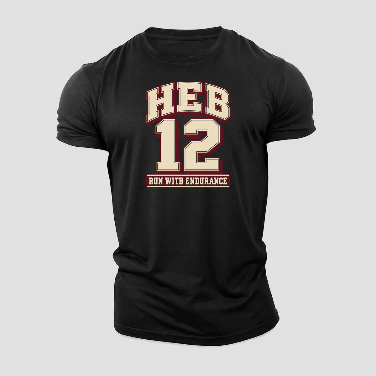 Hebrews 12 Varsity Chapel Varsity Cotton T-Shirt – Black