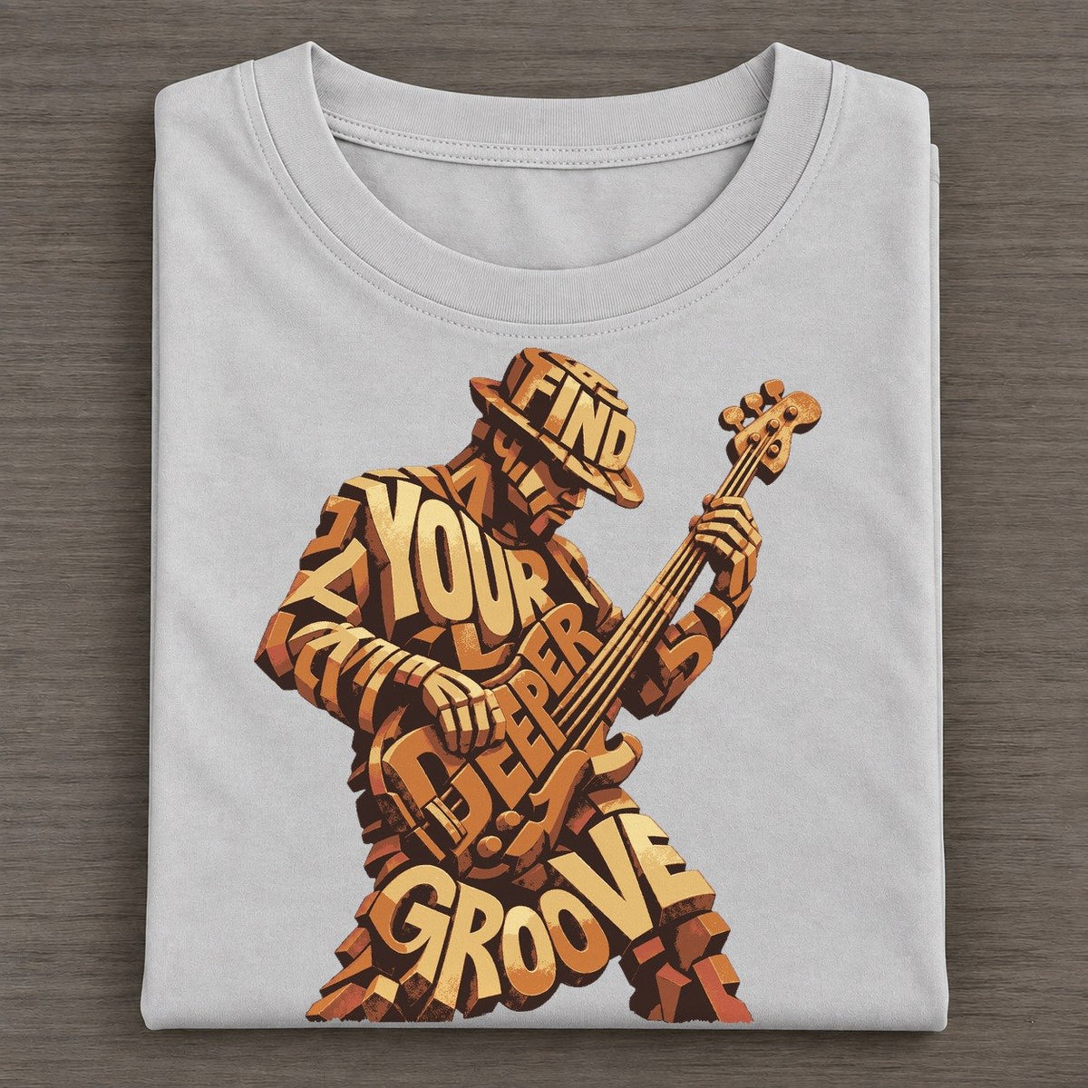 Bass Groove Player Letter Sculpture Classic T-shirt – Grey