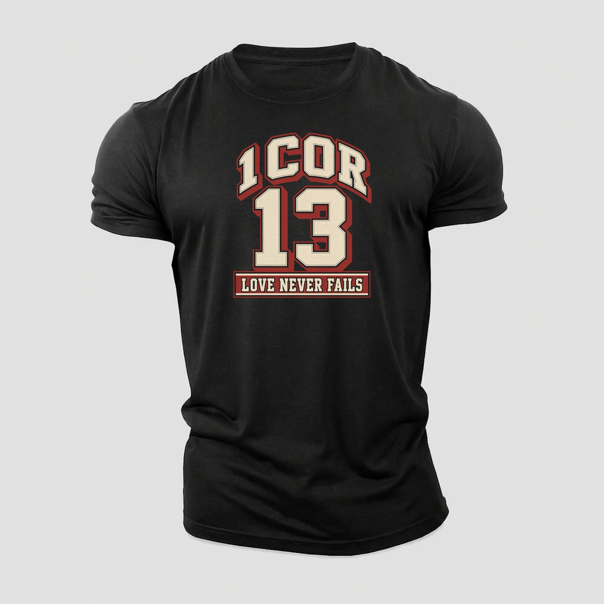 Corinthians 13 Varsity Chapel Varsity Cotton T-Shirt – Black