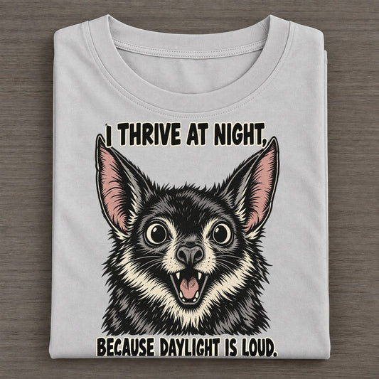I Thrive At Night Feral Logic Classic T-shirt – Grey