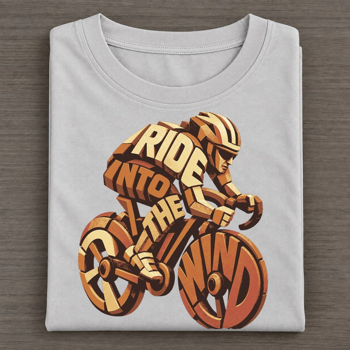 Cyclist Sprint Arc Letter Sculpture Classic T-shirt – Grey