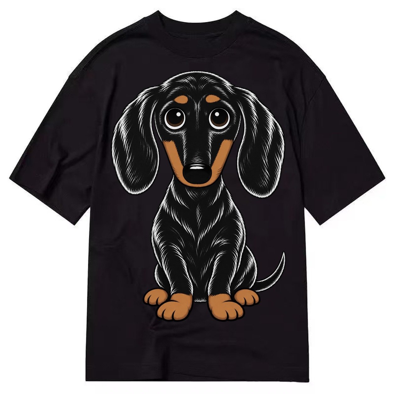 Retro Dachshund Classic T-shirt – Black