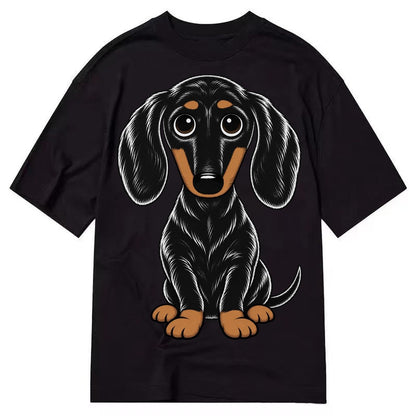 Retro Dachshund Classic T-shirt – Black