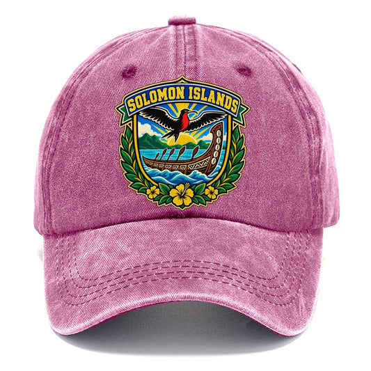 Solomon Islands Retro Badge Country Logos Classic Cap – Dusty Rose