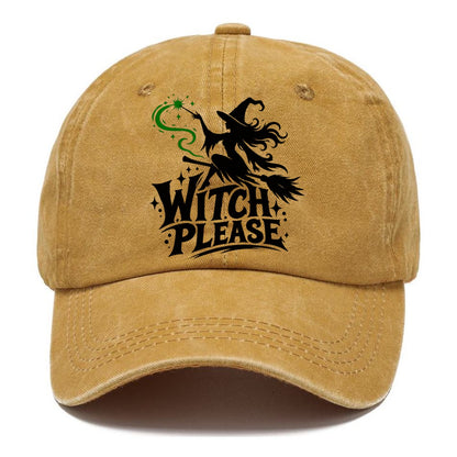 Witch Please Slogan Witch Magic Classic Cap – Golden Harvest