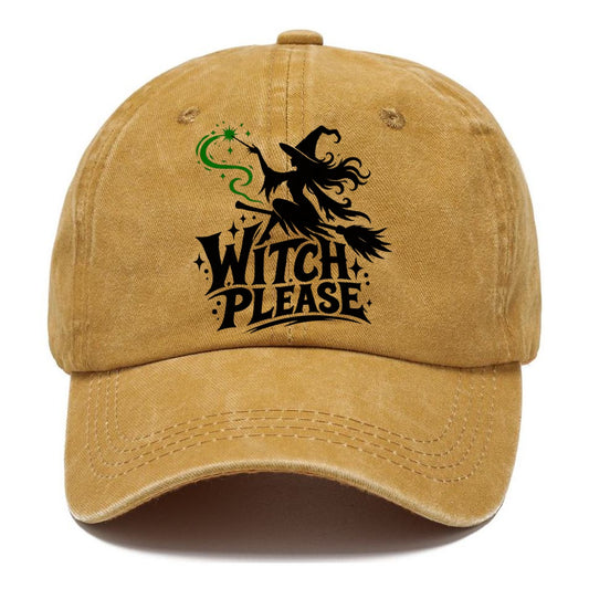 Witch Please Slogan Witch Magic Classic Cap – Golden Harvest