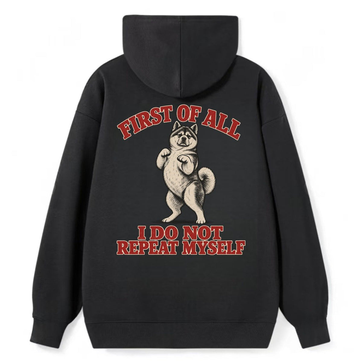 Akita Dog Declarations Classic Pullover Hoodie – Black