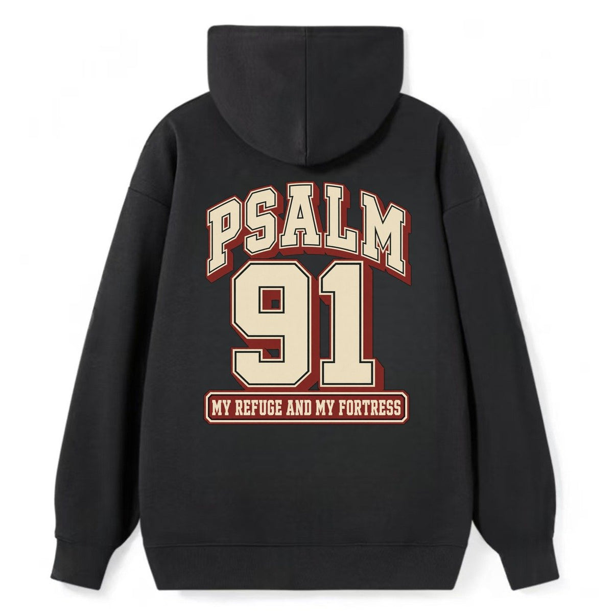 Psalm 91 Varsity Chapel Varsity Classic Pullover Hoodie – Black