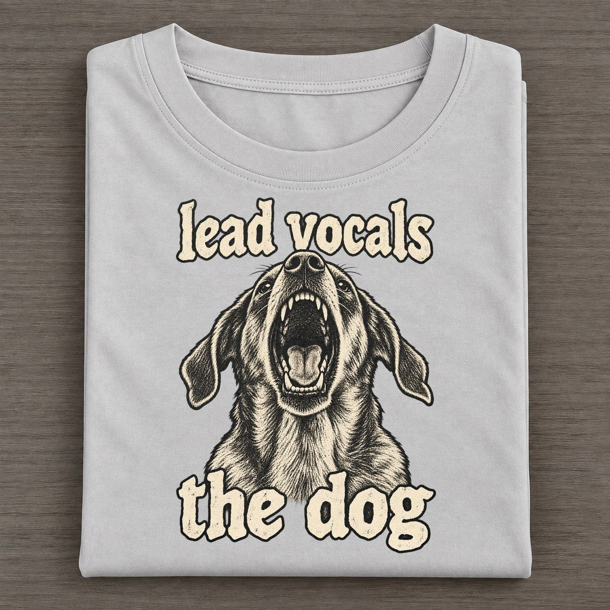 A Dog Head Thrown Back Mid Bark Seen From Slightly Below Bark For Me Classic T-shirt – Grey