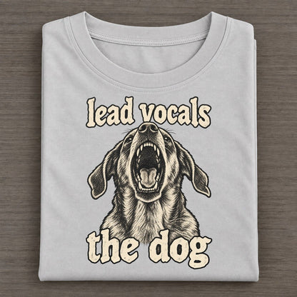 A Dog Head Thrown Back Mid Bark Seen From Slightly Below Bark For Me Classic T-shirt – Grey