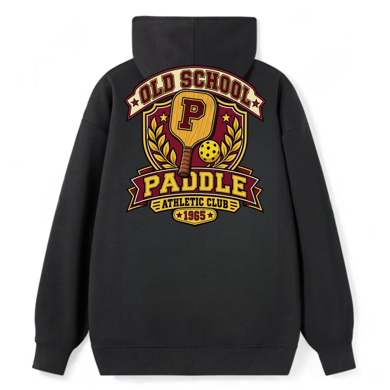 Old School Paddle Athletic Club Pickleball Life Classic Pullover Hoodie – Black